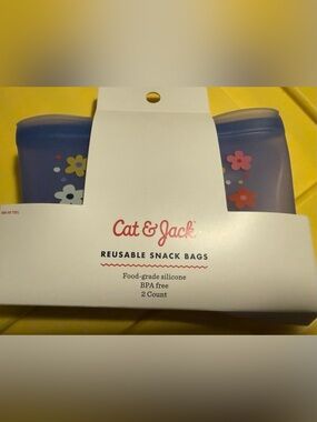 Cat & Jack Floral Snack Bags - Blue with Pink & Yellow Flowers and Peach